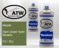 Preview: Mazda, Dark Green Satin Metallic, FU / 25J: 400ml Sprühdose + 400ml Klarlack - Set, von ATW Autoteile West.